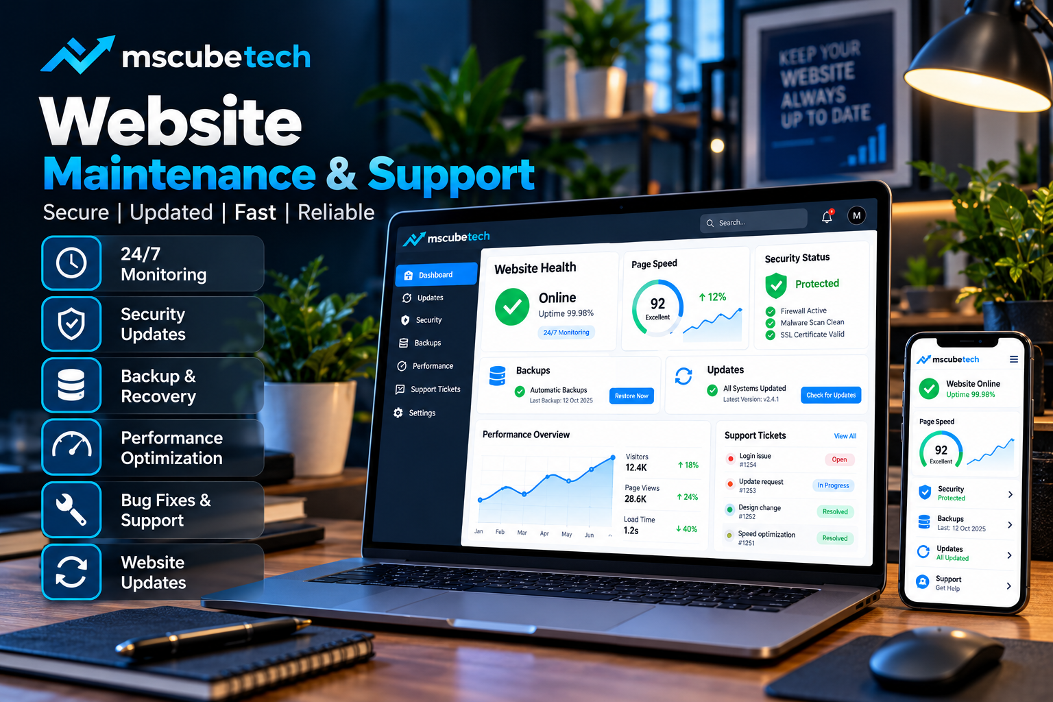 Website maintenance and technical support